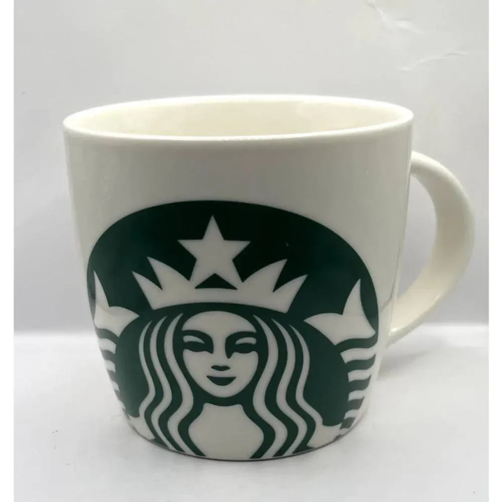 2017‎ Starbucks 14 OZ Coffee Mug Cream White Green